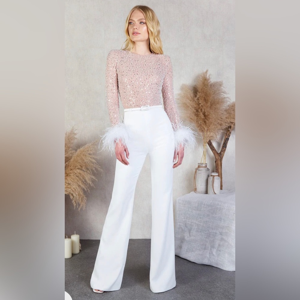 Nadine Merabi Amelia White Jumpsuit (Re-listed)